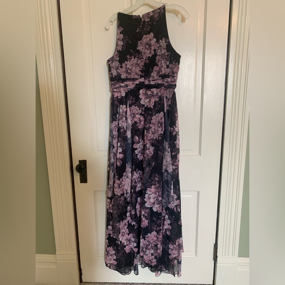 Floral Print Sleeveless Keyhole Halter Neck Ruched Waist Chiffon Dress - Picture 5 of 5